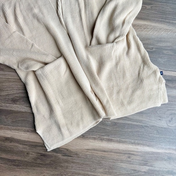 GAP Open-Front Ribbed Knit Cardigan Sweater in Oatmeal Gray – Size XL - Picture 9 of 15